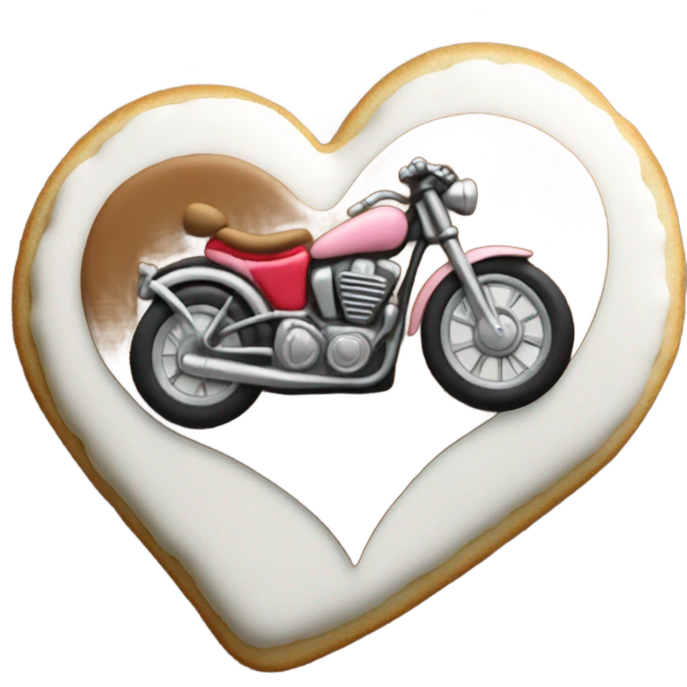 cookie heart with motorcycle  emoji