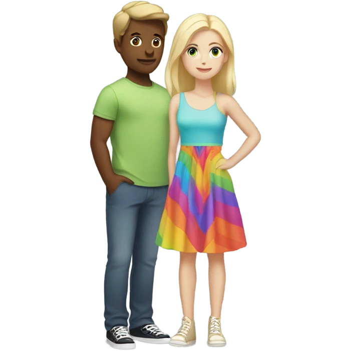 Tan boy and white girl emoji