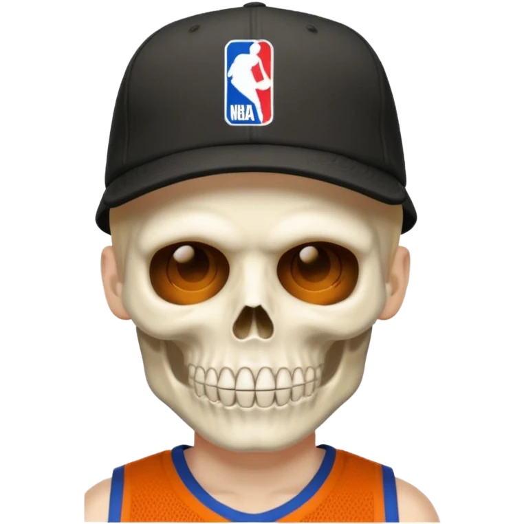 💀 with a backwards NBA hat emoji