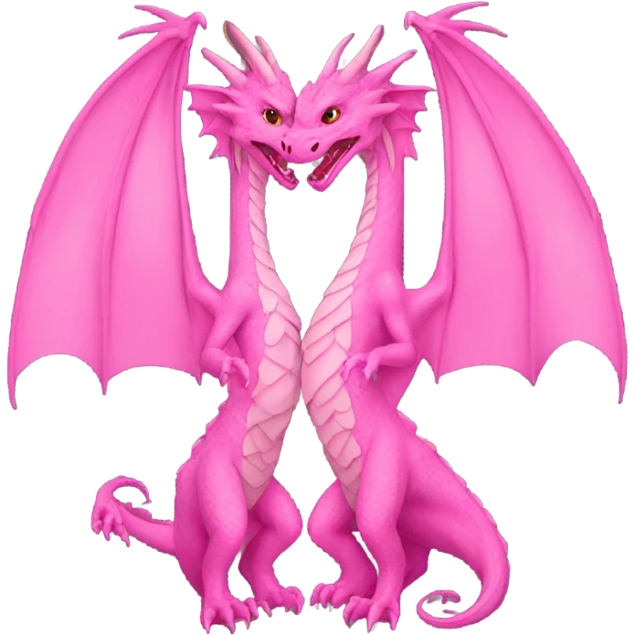 Double headed dragon pink emoji