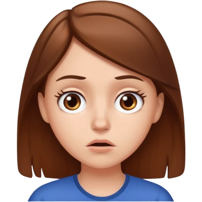 white girl with brown hair looking dumb  emoji