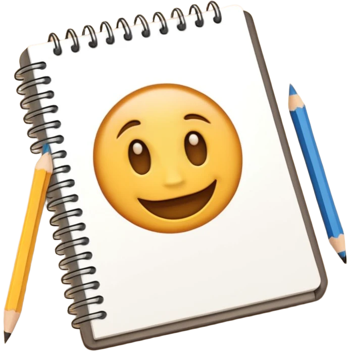 sketchbook with pencil
 emoji