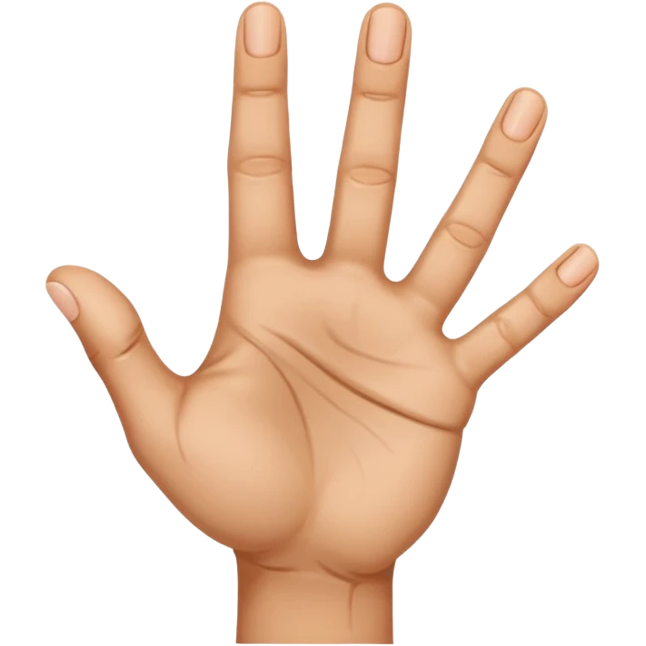 the Arabic middle finger, khod symbol. an open palm with the middle finger bent down a little more than 90 degrees emoji