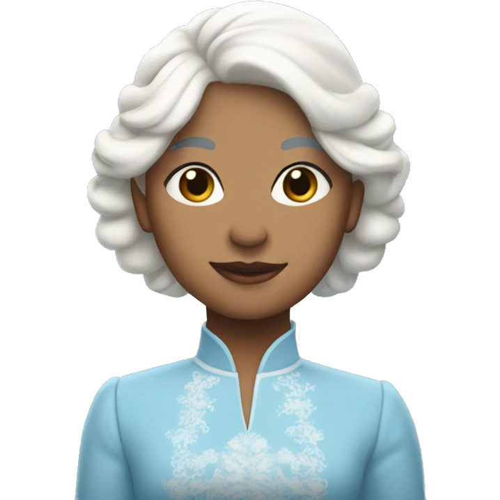 girl with white hair wearing sky blue queens dress emoji