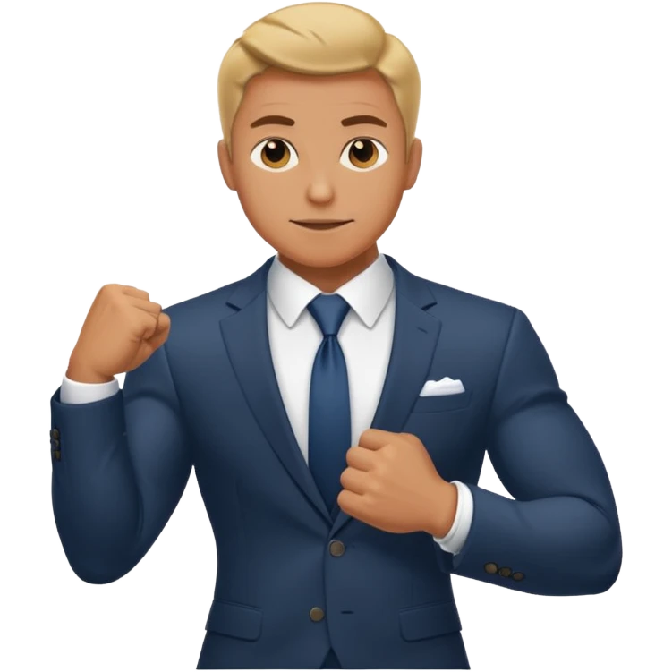 suit character flexed biceps emoji