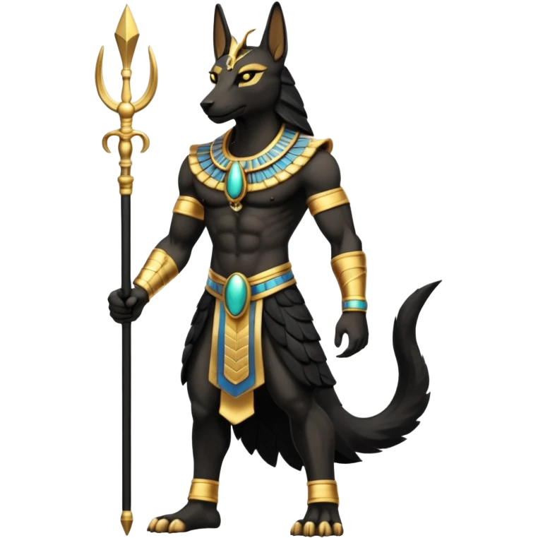 Black-furred Anubis-fusion-hybrid (full body) emoji