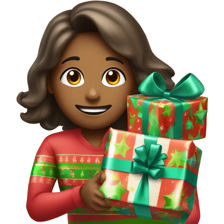 open Christmas gift emoji