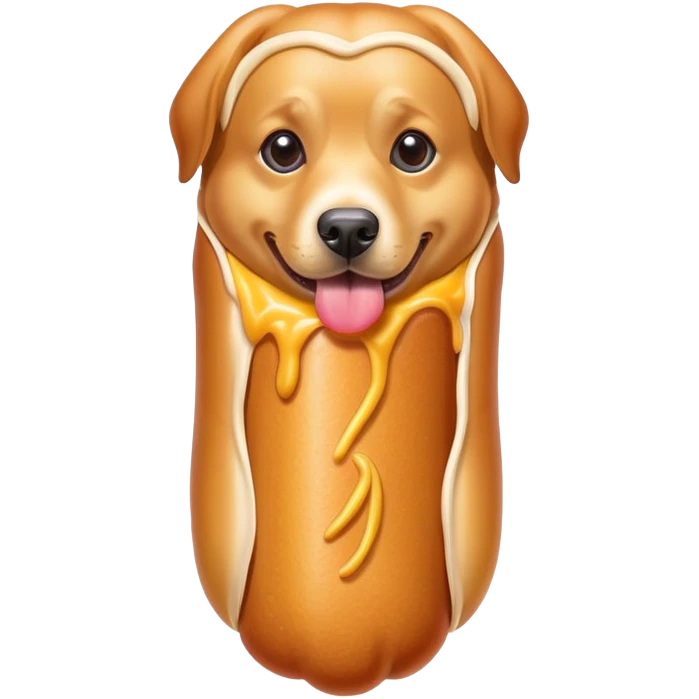 Corn dog with dogs face emoji