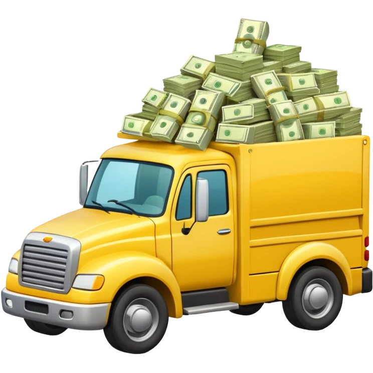 yellow truck with money emoji
