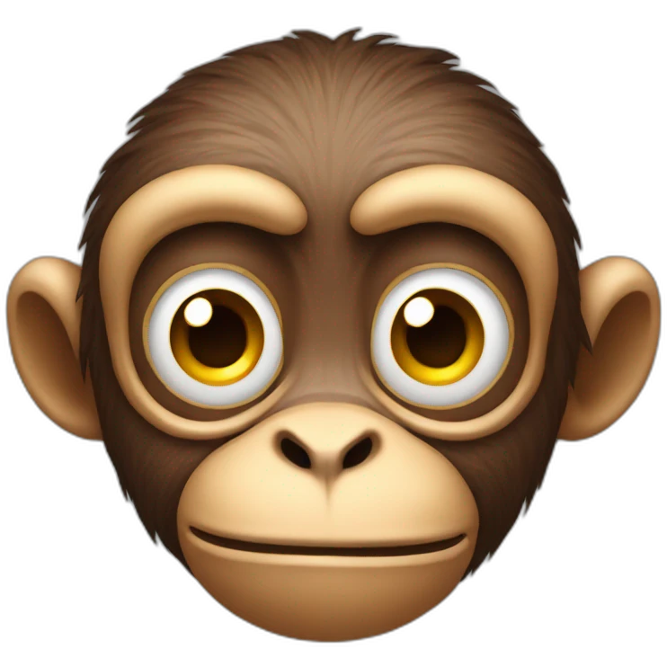 Monkey with a massive forehead emoji