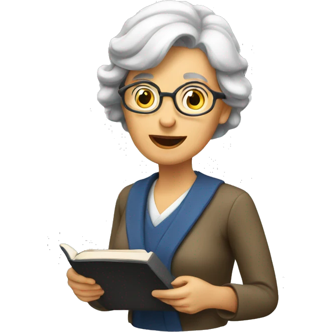 older female giving a lecture emoji