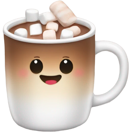 Light brown mug of hot chocolate with marshmallows  emoji
