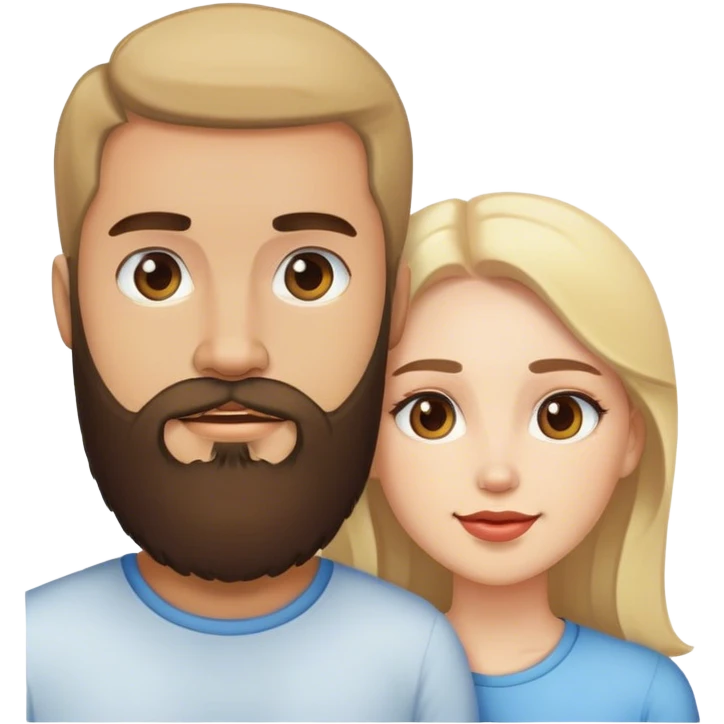 Couple light man with beard and light skinned woman emoji