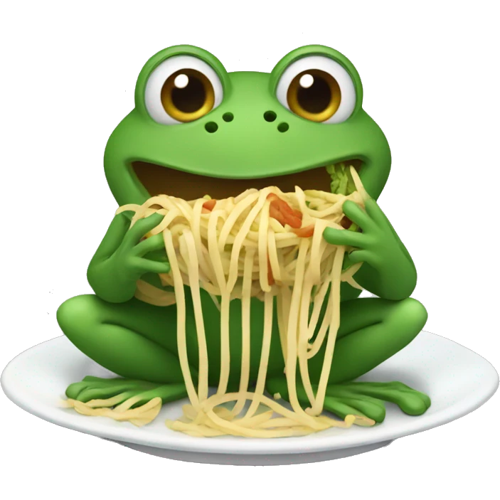 Frog eating spaghetti  emoji