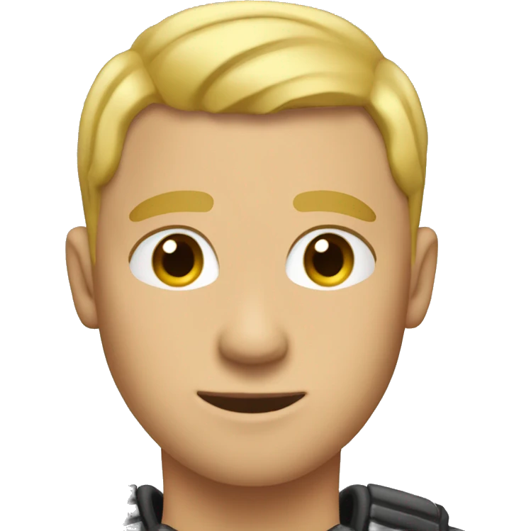 blonde hair man with buzz cut and very good jawline  emoji