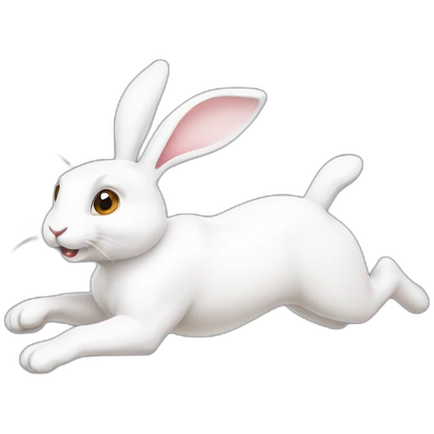 white rabbit running emoji