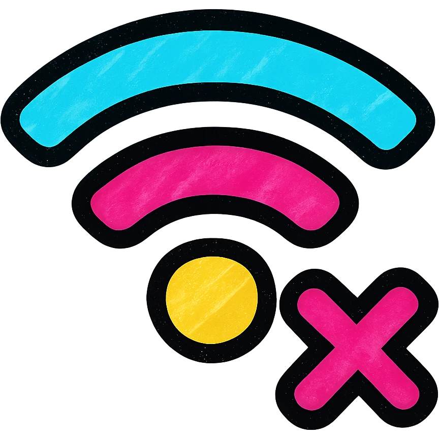 wifi icon with weak signal, colorful style emoji