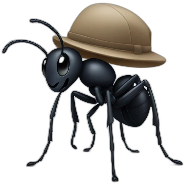 Dark ant with a cap  emoji
