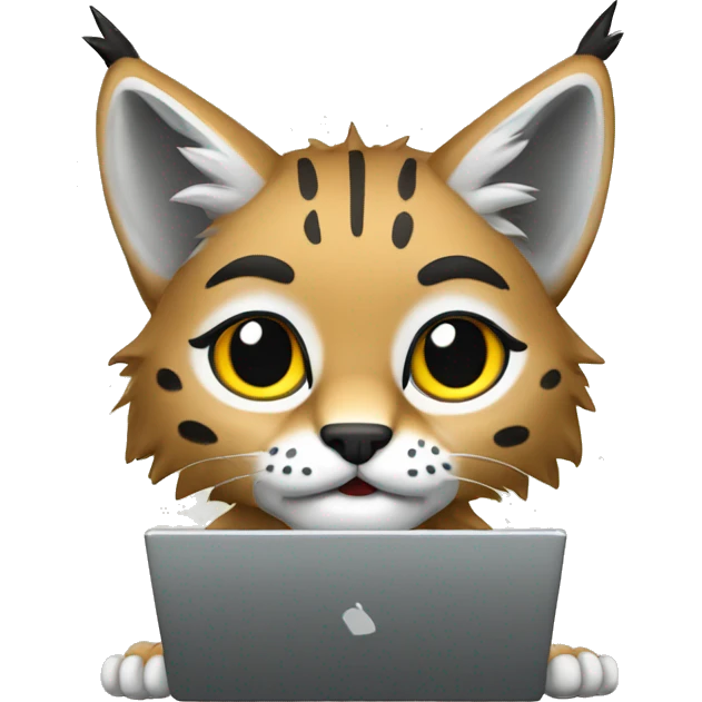 A lynx with a laptop emoji