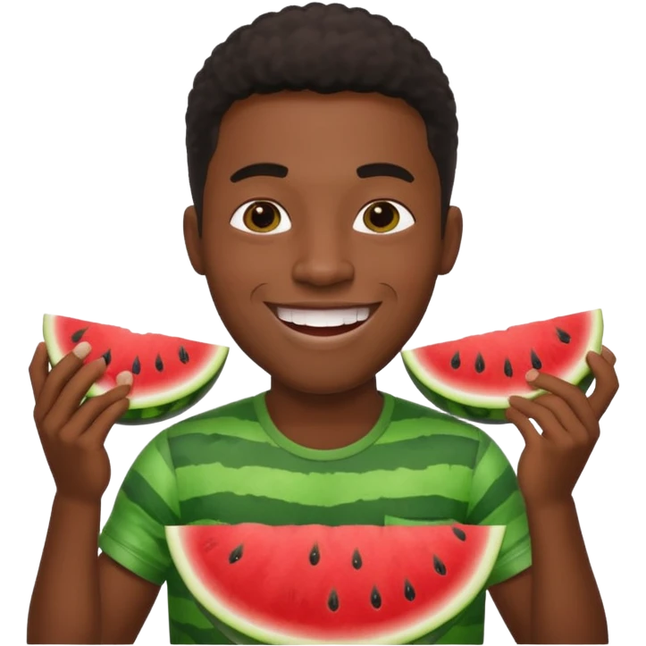 Black guy eating watermelon emoji