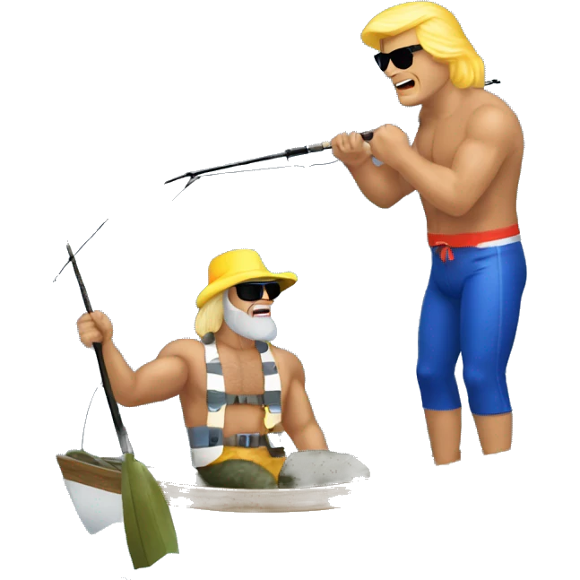 Randy Savage and Donald Trump Fishing together emoji