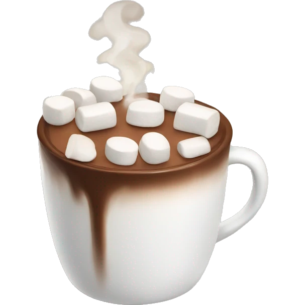 Cup with hot chocolate with marshmallows emoji