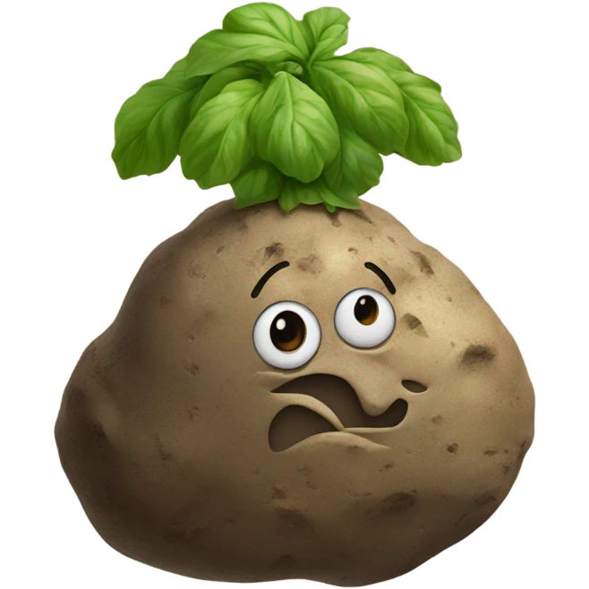 Potato climbing a mountain emoji