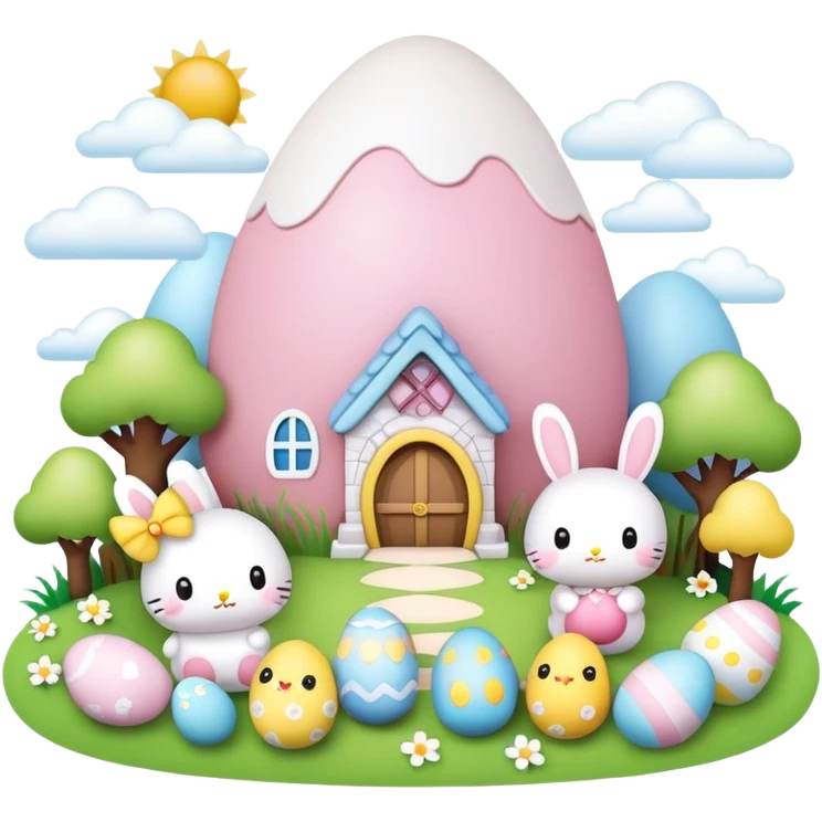 easter sanrio landscape  emoji