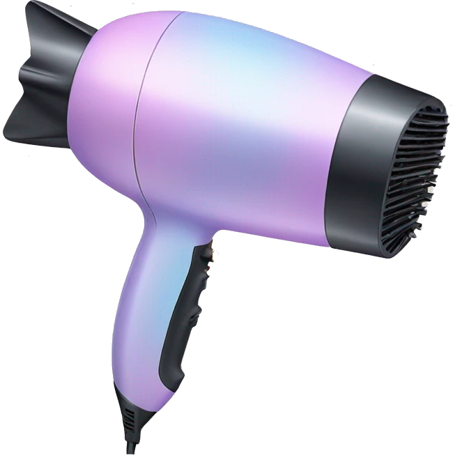 Pastel colored hair dryer emoji