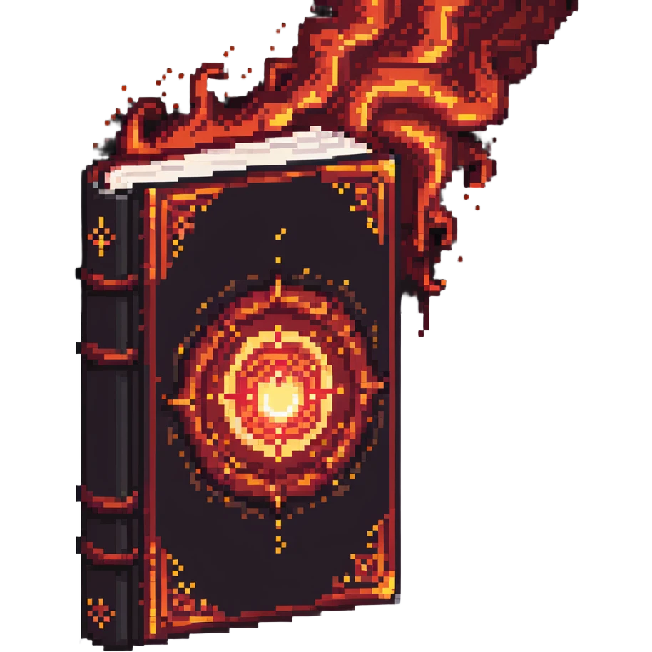 red cursed book with a glowing spell effect swirling around it emoji