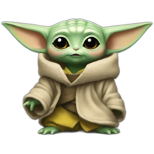Baby yoda sur pikachu emoji