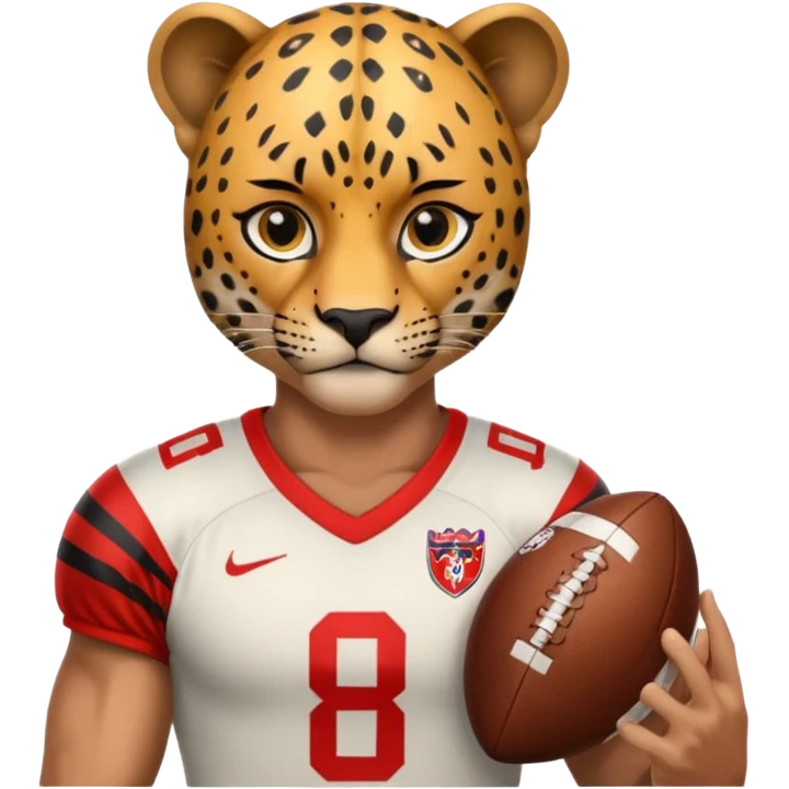 Footballer with a leopard head emoji