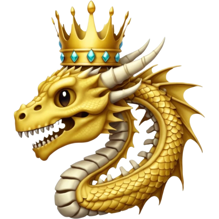 Dragon with crown with skeleton pls emoji