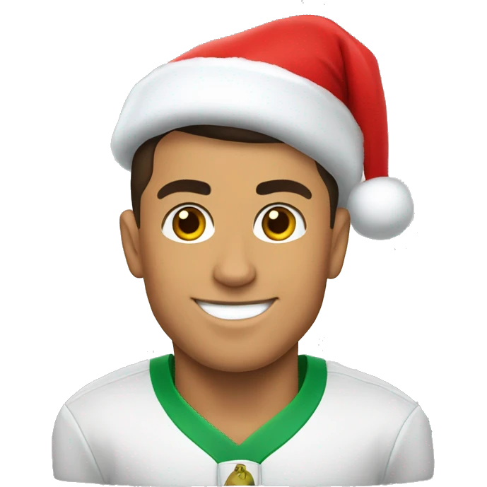 Cristiano Ronaldo with santa hat emoji