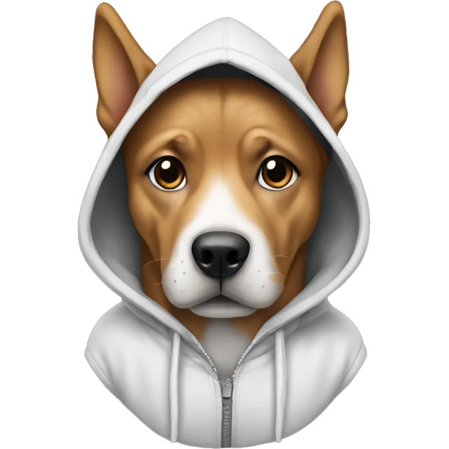 Dog wearing hoodie emoji
