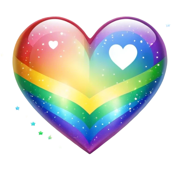 Rainbow sparkling heart emoji