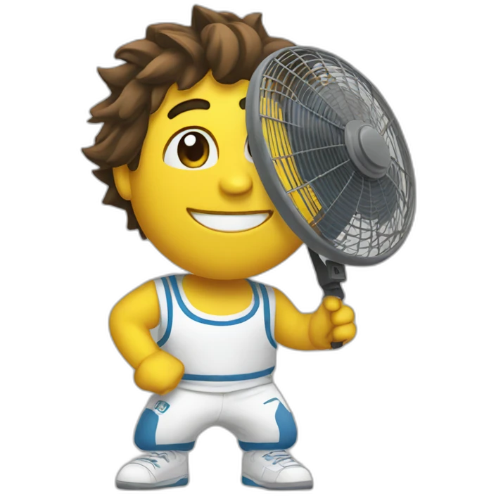 The fan rotates with the help of energy emoji
