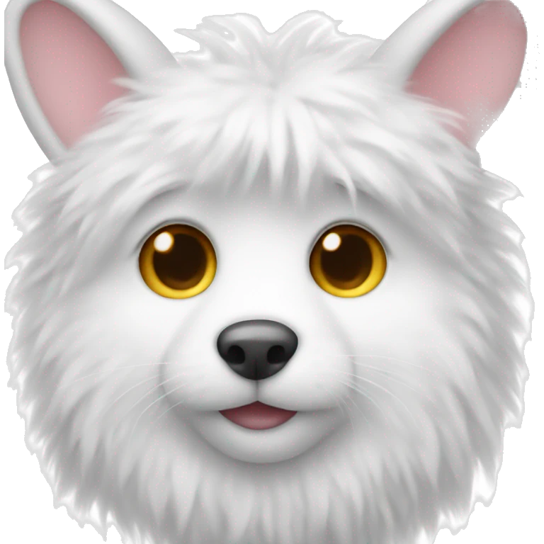 fluffy white heart with ears emoji