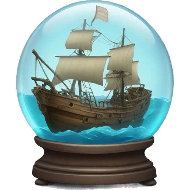 Shipwreck in crystal ball emoji