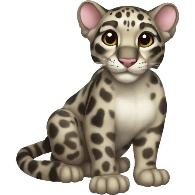 clouded leopard with fairy wings emoji