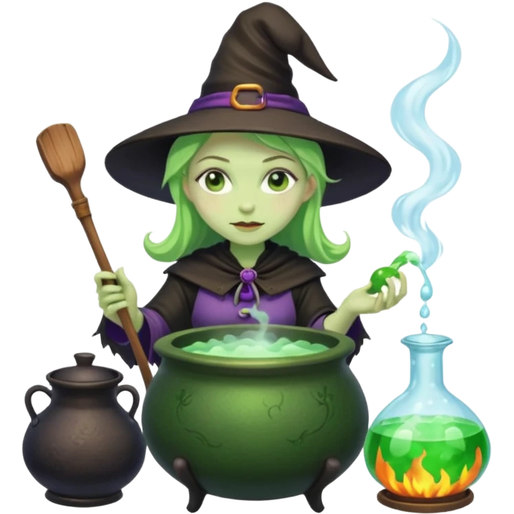 green witch cooking potion emoji