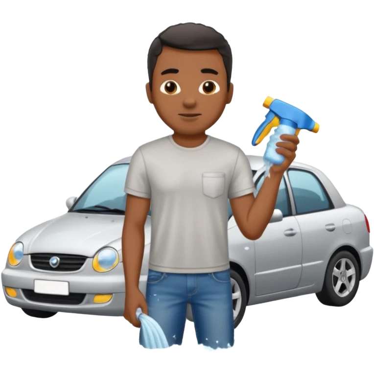 car washer black man with car  emoji