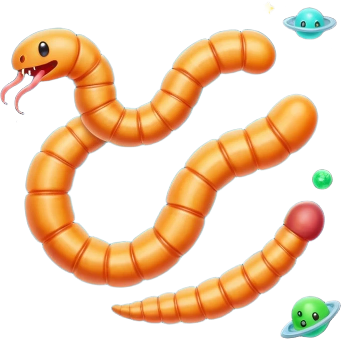 Worms eating starts in space emoji