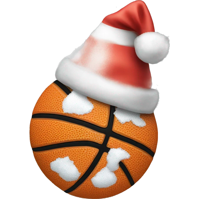 create a basketball with a Santa hat on it emoji