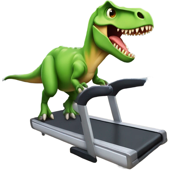 dinosaur runs on a treadmill emoji