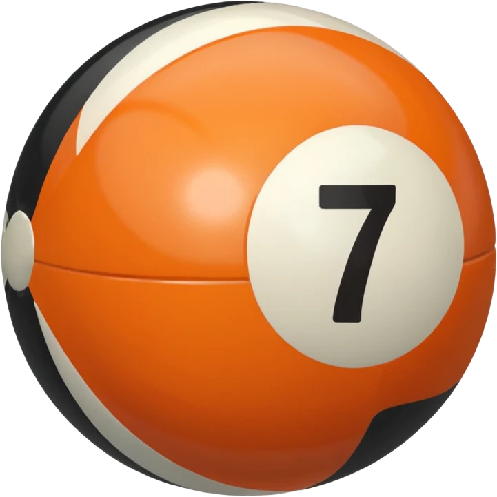 Pool ball back ball with the number 7 on it. emoji