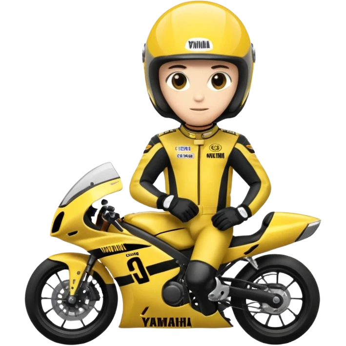 yamaha motorcycle racer with full face helmet emoji