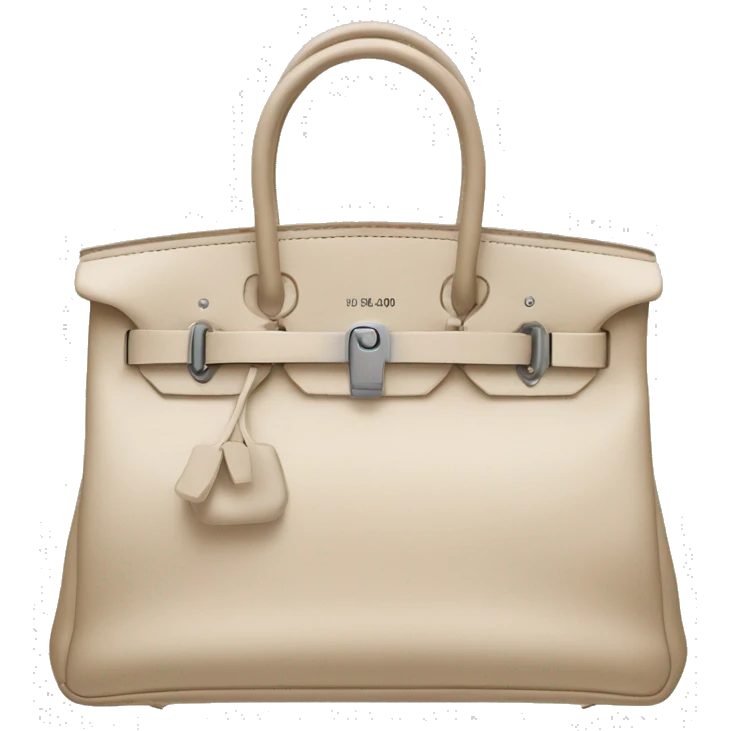 Birkin beige marfa bag with silver hardware without padlock emoji