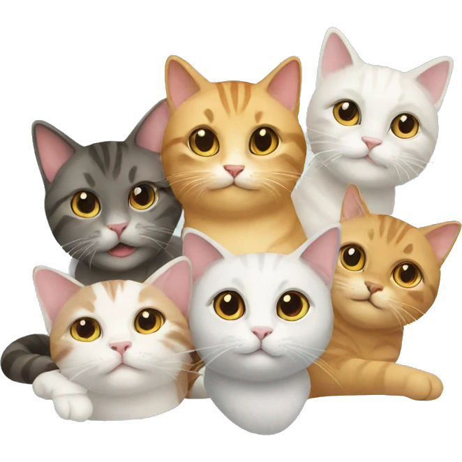 A cat with her friends  emoji