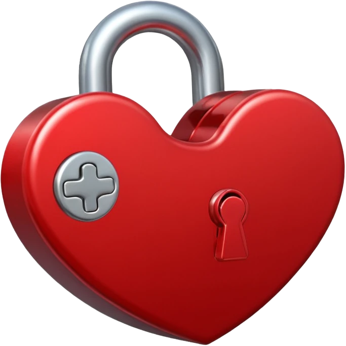 I heart emoji adjacent to a lock emoji emoji